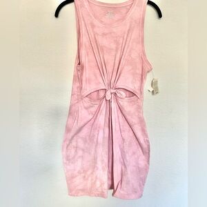 NWT Aerie Pink Size M Tank Dress Tie Front Pool Coverup Summer Beach Swim Vacay